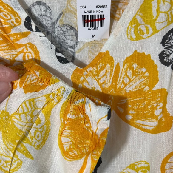 Womens Sweet Magnolia V Neck Butterfly Midi Dress Tiered Boho M Viscose NWT - Picture 4 of 10